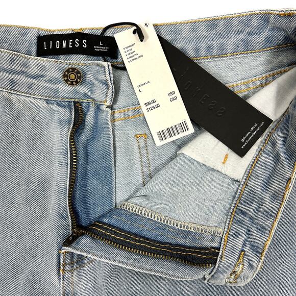 Lioness Horseshoe Jeans Size Large Light Wash Balloon Barrel Wide Leg Denim NEW - Picture 3 of 9